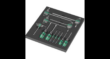 Wera 9713 Schuimrubberen inzetstuk met Hex schroevendraaiers Set 1, 12-delig