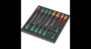 Wera 9710 Schuimrubberen inzetstuk met schroevendraaiers Set 1, 18-delig