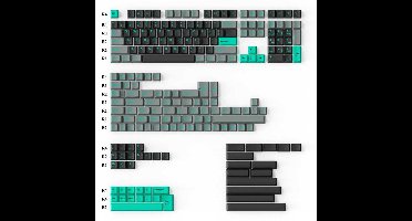 Keychron Cherry Profile Double - Shot PBT Full Set Keycaps - Hacker Mint