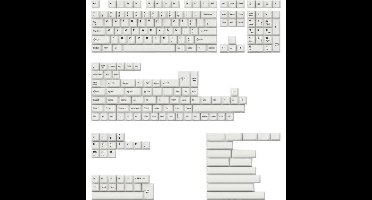 Keychron Cherry Profile Double - Shot PBT Full Set Keycaps - Black on White - Bow