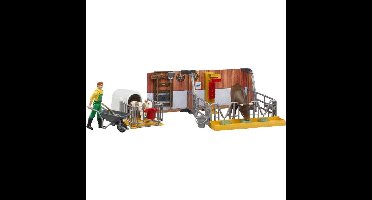 bruder bworld Koeienstal met kalfje en boer decors