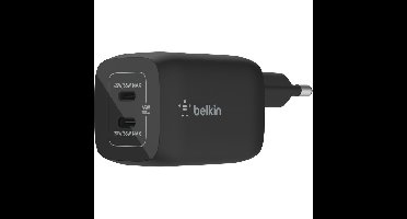 Belkin BoostCharge Pro 2-poorts USB-C GaN-wandlader met PPS (65 W) oplader
