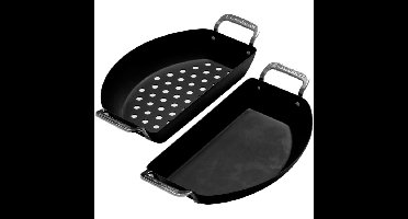 Kamado Joe Karbon Steel Half Moon Pan set bak-/braadpan