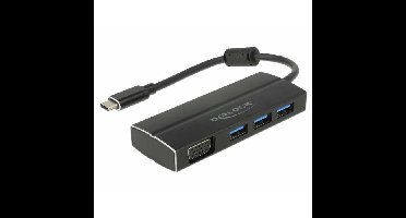 DeLOCK USB-C 3.1 > 3x USB-A 3.0 + 1x VGA usb-hub
