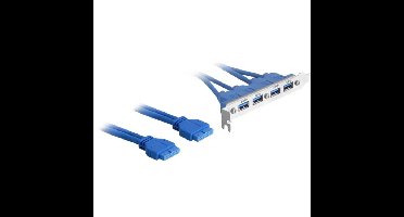 DeLOCK Slotbracket 2x 19Pin naar 4x USB3.0 (extern) slotplaatje