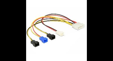 DeLOCK Voedingskabel Molex 4 pin male > 4 x 2 pin fan
