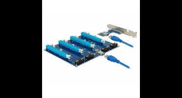 DeLOCK Riser Card PCI Express x1 > 4 x PCIe x16 met USB-kabel