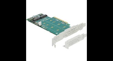 DeLOCK PCI Express x8 Card naar 2x internal NVMe M.2 Key M - Bifurcation controller