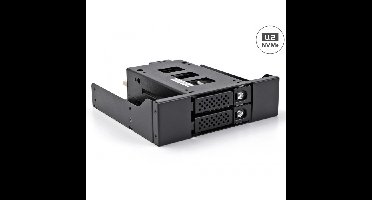 DeLOCK Slim Bay Mobile Rack for 2 x 2.5" U.2 NVMe SSD with 5.25" frame wisselframe