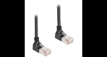 DeLOCK RJ45 Network Cable Cat.6A S/FTP Slim 90° upwards / upwards angled 1 m kabel