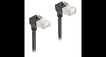 DeLOCK RJ45 Network Cable Cat.6A S/FTP Slim 90° downwards / downwards angled 1 m kabel