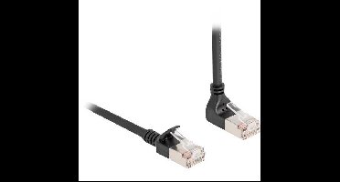 DeLOCK RJ45 Network Cable Cat.6A S/FTP Slim 90° upwards angled / straight 5 m kabel
