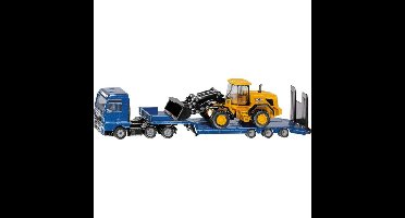 SIKU Super - MAN truck met JCB wiellader en dieplader/oplegger modelvoertuig