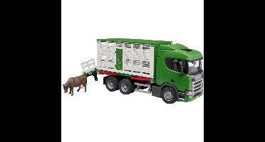 bruder Scania Super 560R Veetransportwagen met 1 koe modelvoertuig