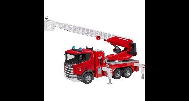 bruder Scania Super 560R brandweerwagen met ladder, waterpomp en licht en geluid modelvoertuig
