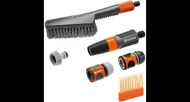GARDENA Cleansystem schoonmaakset met borstel S soft, zeepstaafjes en aansluitstukken wasborstel
