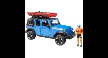 bruder Jeep Wrangler Rubicon Unlimited met kajak en figuur modelvoertuig