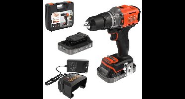 BLACK+DECKER Schroefklop machine/koffer +2x2.0ah schroefboor
