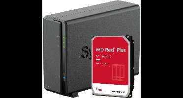 Synology DiskStation DS124 incl. 1x WD Red Plus 4 TB harde schijf nas