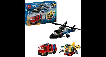LEGO City - Helikopter, brandweerauto en onderzeeër remix Constructiespeelgoed