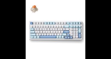 MCHOSE G98 Pro Blue Flame Orange Wireless Tri-Mode Custom Mechanical gaming toetsenbord