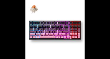 MCHOSE G98 Pro Black Pink Flame Orange Wireless Tri-Mode Custom Mechanical gaming toetsenbord