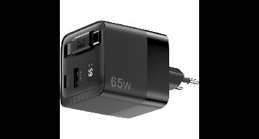 Sitecom 65W GaN Power Delivery wandoplader met uittrekbare kabel