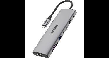 Sitecom 8 in 1 USB-C Power Delivery Multiport Adapter dockingstation