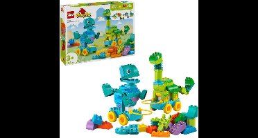 LEGO DUPLO - 3-in-1 dinosaurussen op wielen Constructiespeelgoed