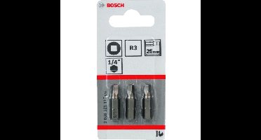 Bosch Bit 4-Kant R3 extra-hard 1/4" 25mm, 3 stuks