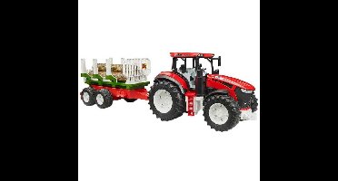 bruder ROADMAX Tractor met trailer en 3 boomstammen speelgoedvoertuig