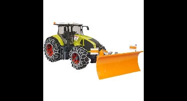 bruder Claas Axion 950 met sneeuwkettingen en ploegblad modelvoertuig