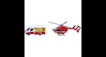SIKU Super - Mercedes-Benz ambulance en helikopter modelvoertuig