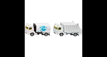 SIKU Veegmachine en vuilniswagen modelvoertuig