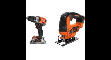 BLACK+DECKER 18V Schroefklopboormachine + 18V Pendeldecoupeerzaag Bundel