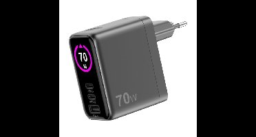 Sitecom 70W GaN Power Delivery Wall Charger with full color LED display oplader