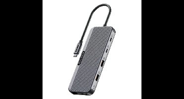 Sitecom 8 in 1 USB-C Power Delivery Multiport Adapter Pro 2x HDMI dockingstation