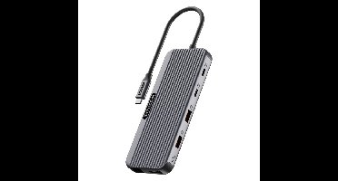 Sitecom 8 in 1 USB-C Power Delivery Multiport Adapter Pro 1x HDMI 1x DP dockingstation