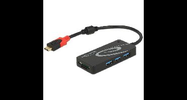 DeLOCK Externe USB 3.1 Gen 1 Hub USB Type-C > 3x USB Type-A + 2 Slot SD kaartlezer usb-hub