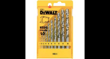 DEWALT 10-delige HSS-G DIN 338 Metaalboorcassette boorset