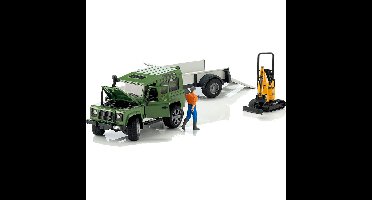 bruder Land Rover Defender met CB 8010 CTS-micrograafmachine modelvoertuig
