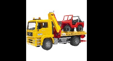 bruder MAN TGA Takelwagen met Jeep modelvoertuig