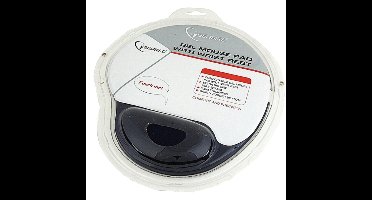 gel muismat met polssteun - zwart, 26 x 22 cm