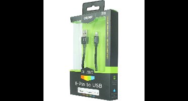 laad- en datakabel zwart Lightning 1 meter