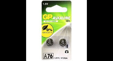 A76 LR44 knoopcelbatterijen 1,5V alkaline - 2 stuks blister