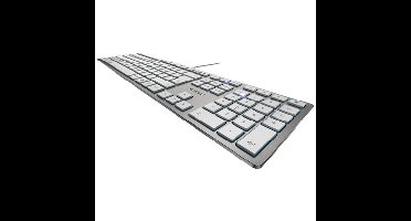 KC 6000 Slim toetsenbord Universeel USB AZERTY Belgisch Zilver, Wit