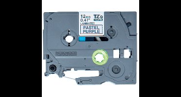 TZe-MQF31 gelamineerde P-touch tape 12mm x 4m - zwart op pastel paars