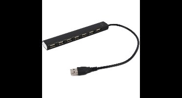 UHB-U2P7-04 7-poorts USB 2.0 hub met voeding - zwart