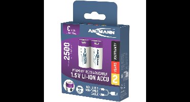 oplaadbare C-batterij met USB-C aansluiting - 1,5V Li-Ion accu