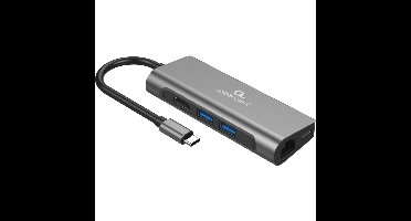 USB Type-C 5-in-1 multi-port adapter met HDMI, LAN, kaartlezer en PD-opladen
